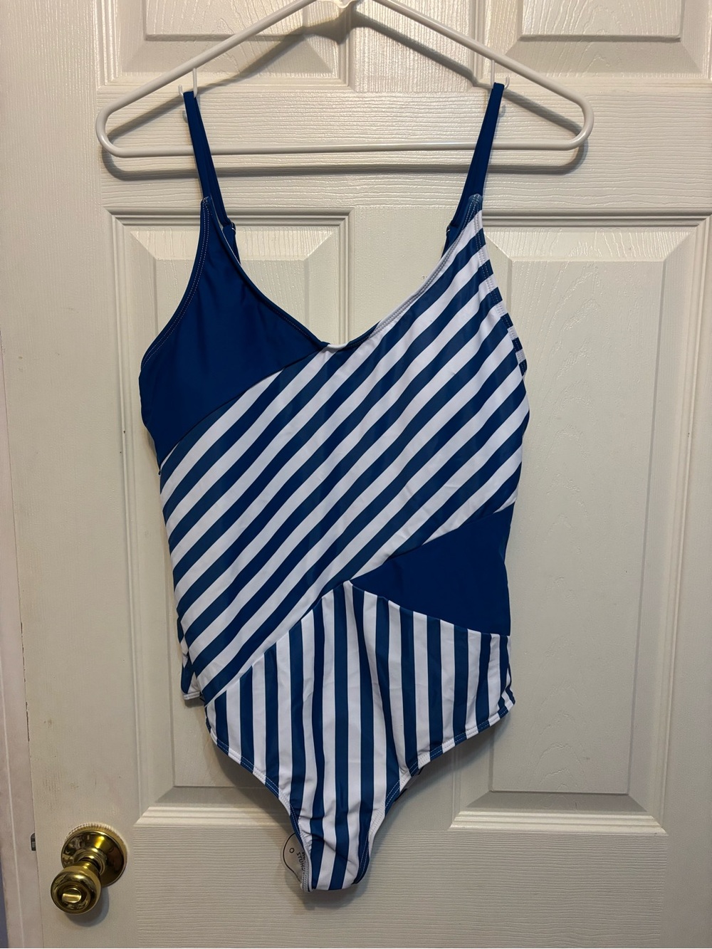 Women’s Navy & White Stripe One-Piece Swimsuit